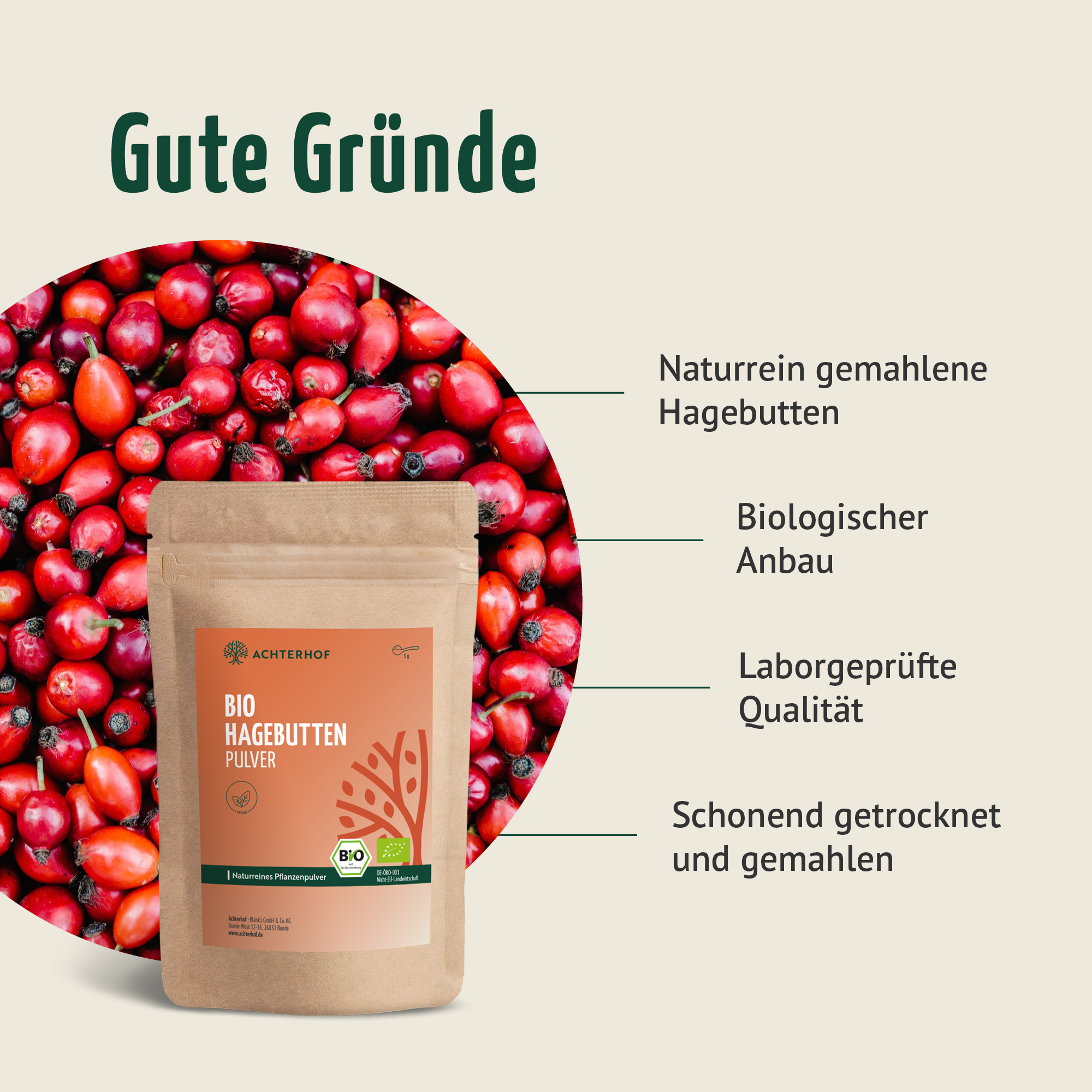 Poudre de cynorrhodon bio (500g)