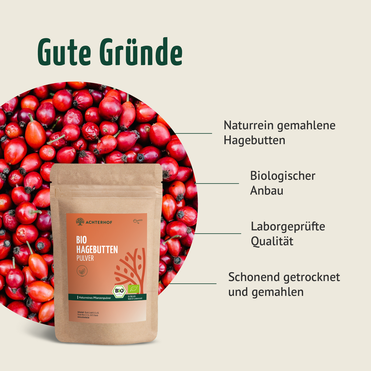 Poudre de cynorrhodon Bio (1000g)