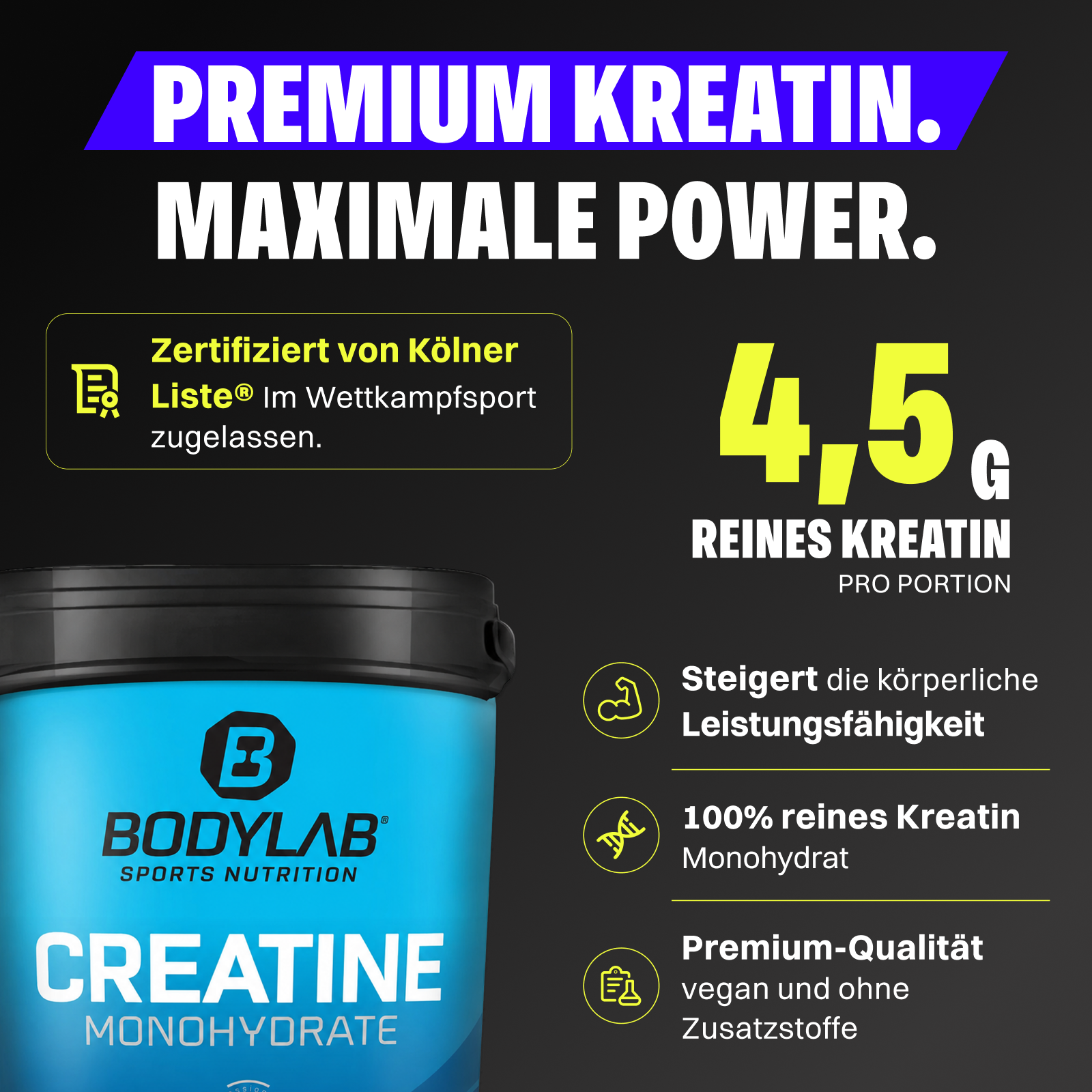 2 x Créatine en poudre (500g)