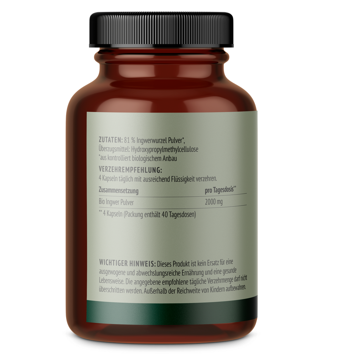 Ingwer Kapseln Bio (160 Kapseln)