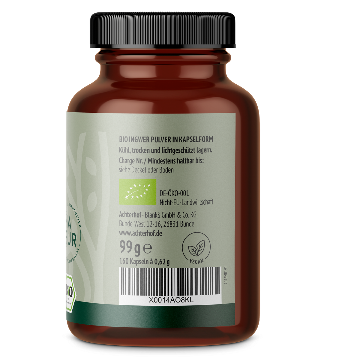 Ingwer Kapseln Bio (160 Kapseln)