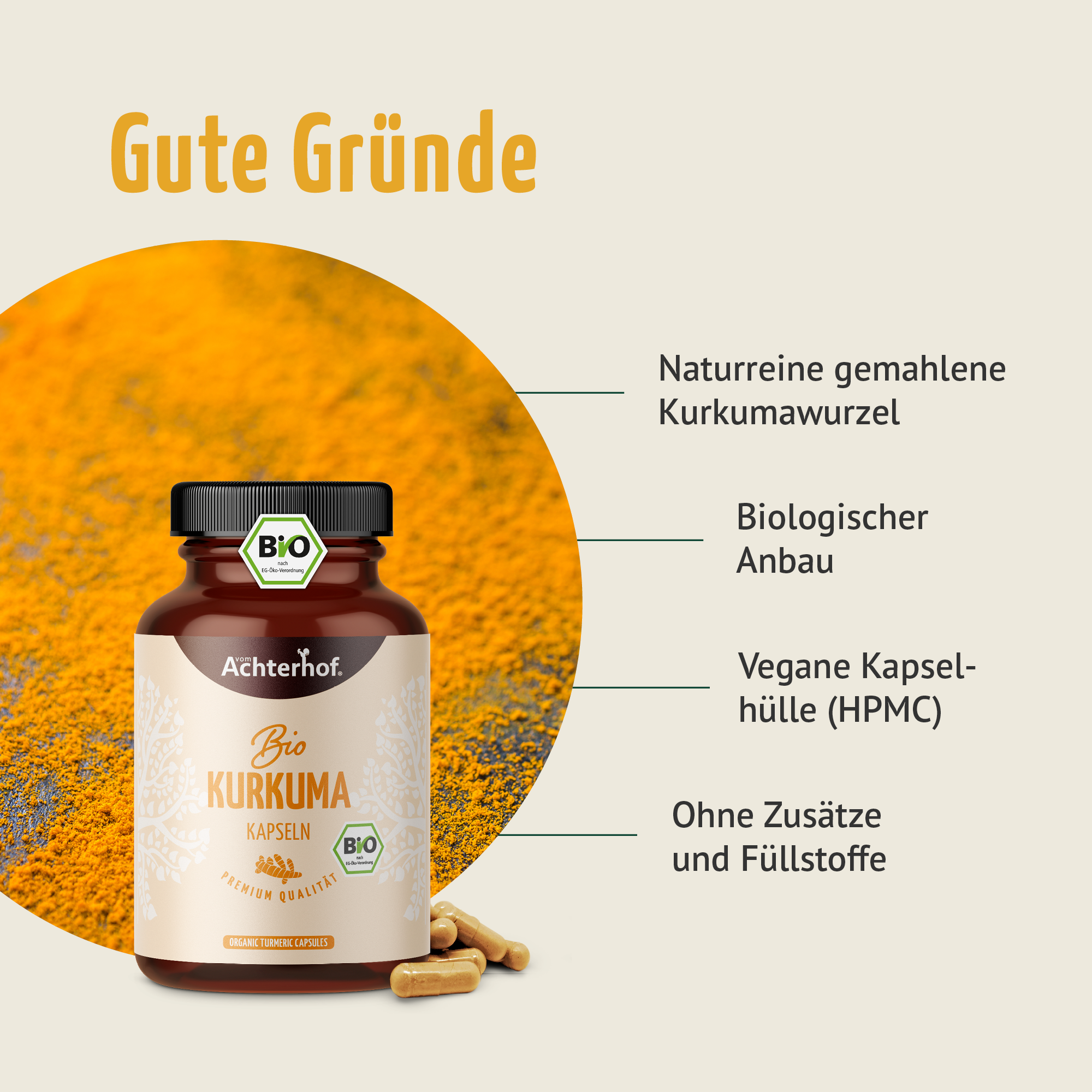 Kurkuma Kapseln Bio (180 Kapseln)