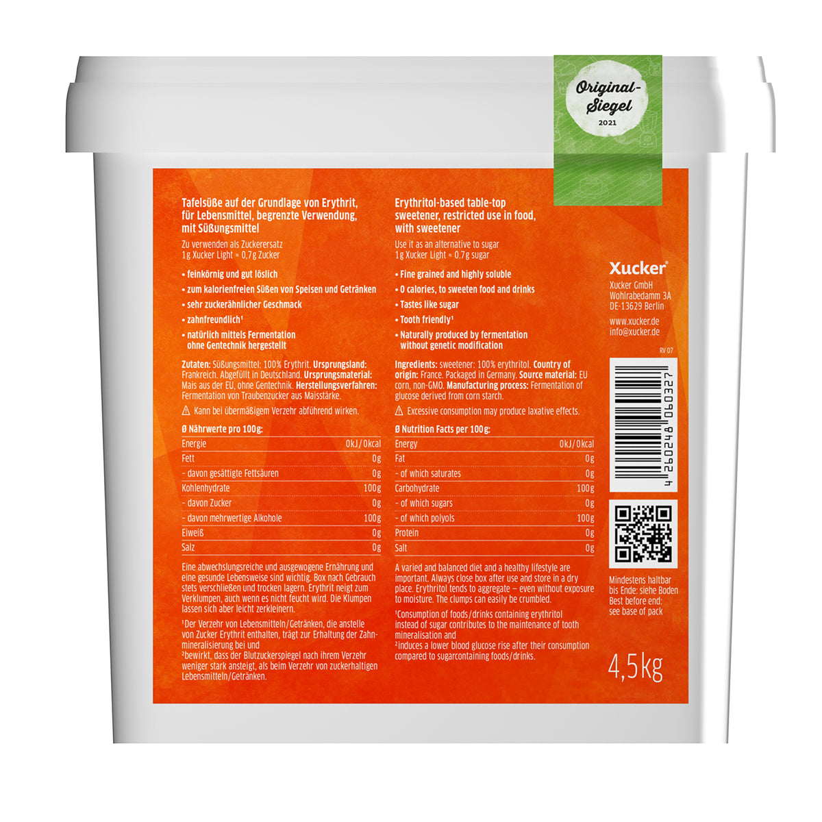 Xucker light Érythritol (4500g)