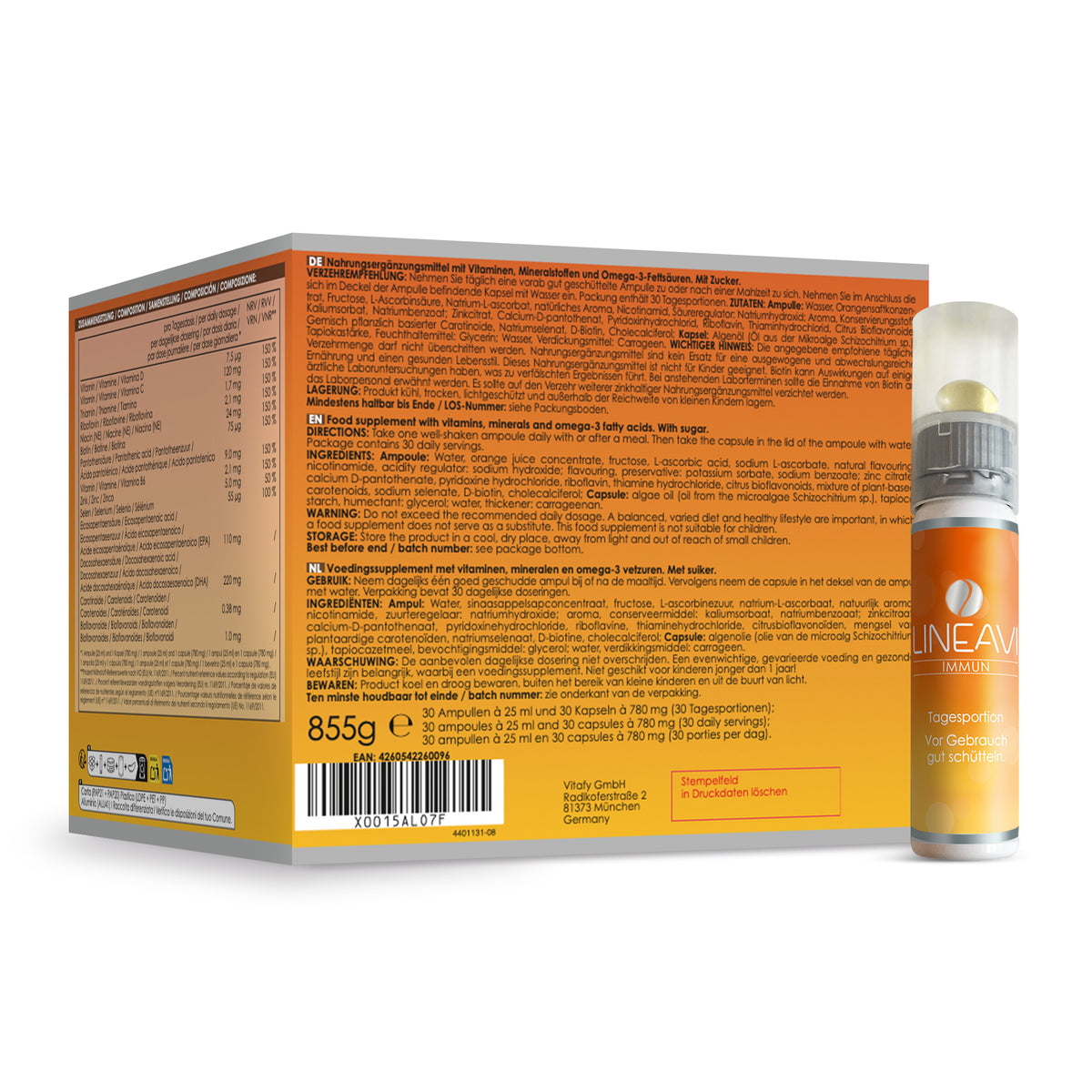 Immun Pack de 2 mois (2x30x25ml flacons buvables + 2x30 capsules Oméga 3)