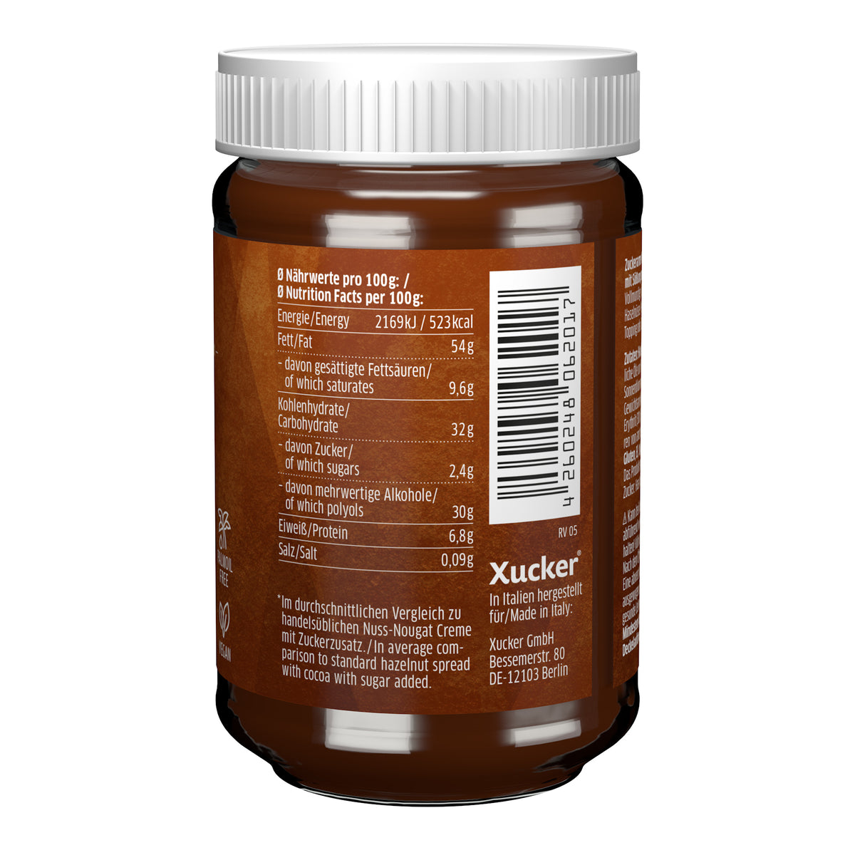 Crème de noisettes et cacao à l'érythritol (300g)