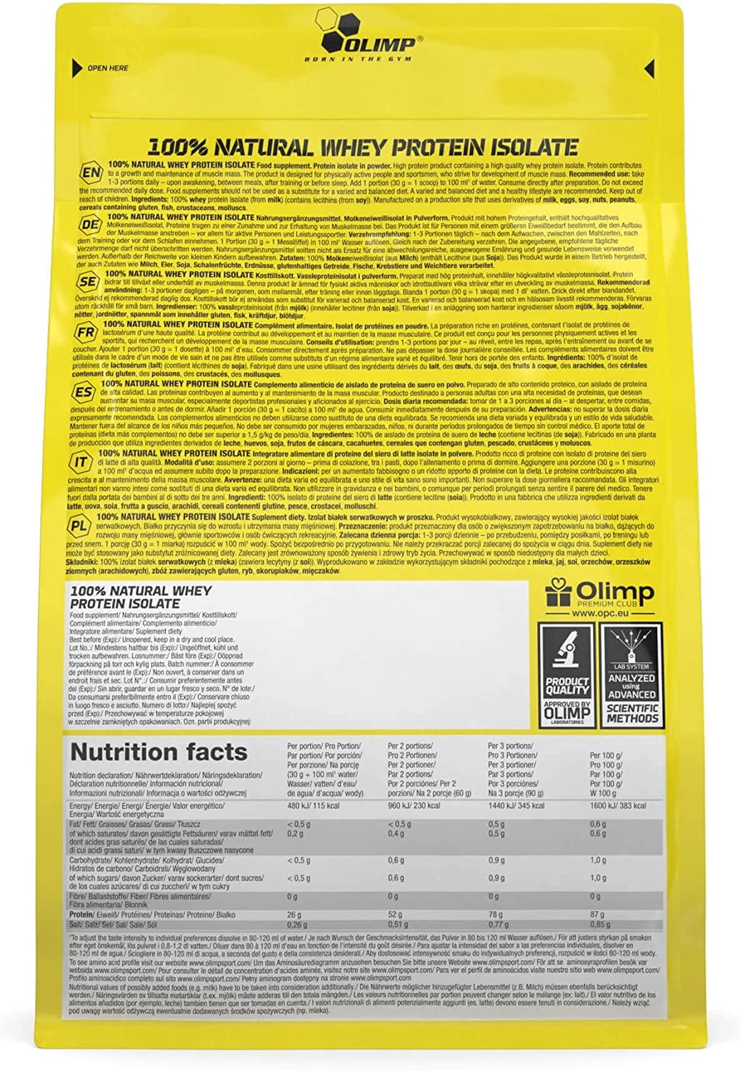 Isolat de protéines de lactosérum 100% naturel (600g)