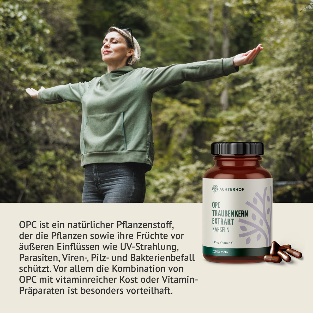 OPC extrait de pépins de raisin + vitamine C gélules (200 gélules)