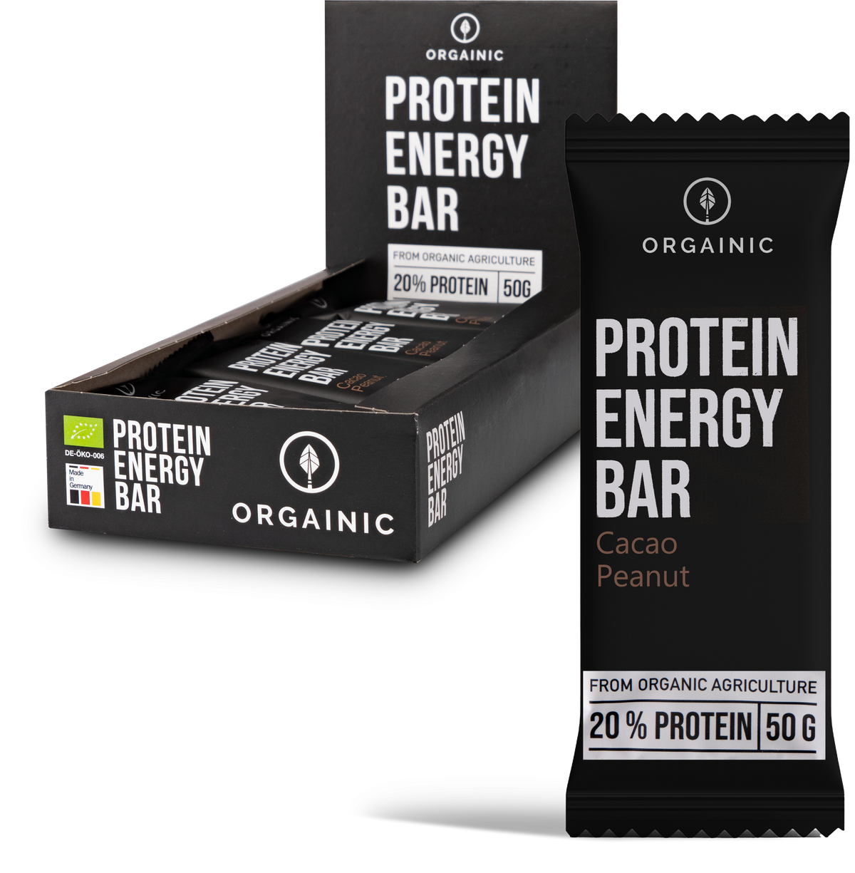Barres protéinées bio énergie cacao arachide (12x50g)