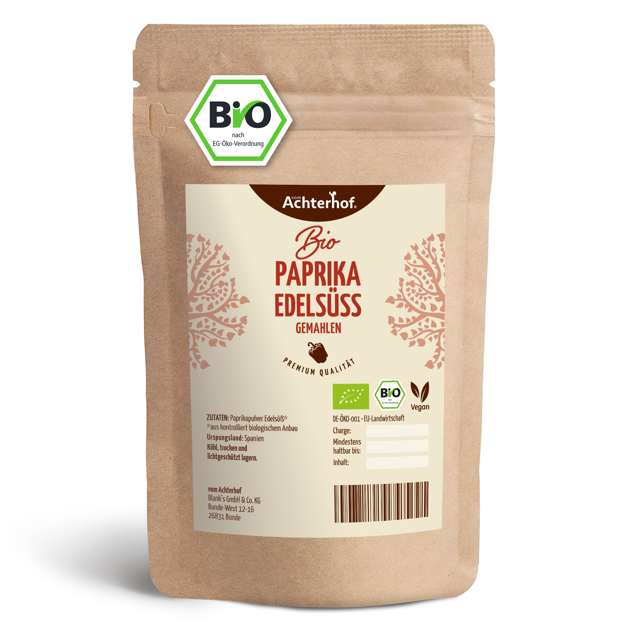 Paprika doux moulu bio (1000g)