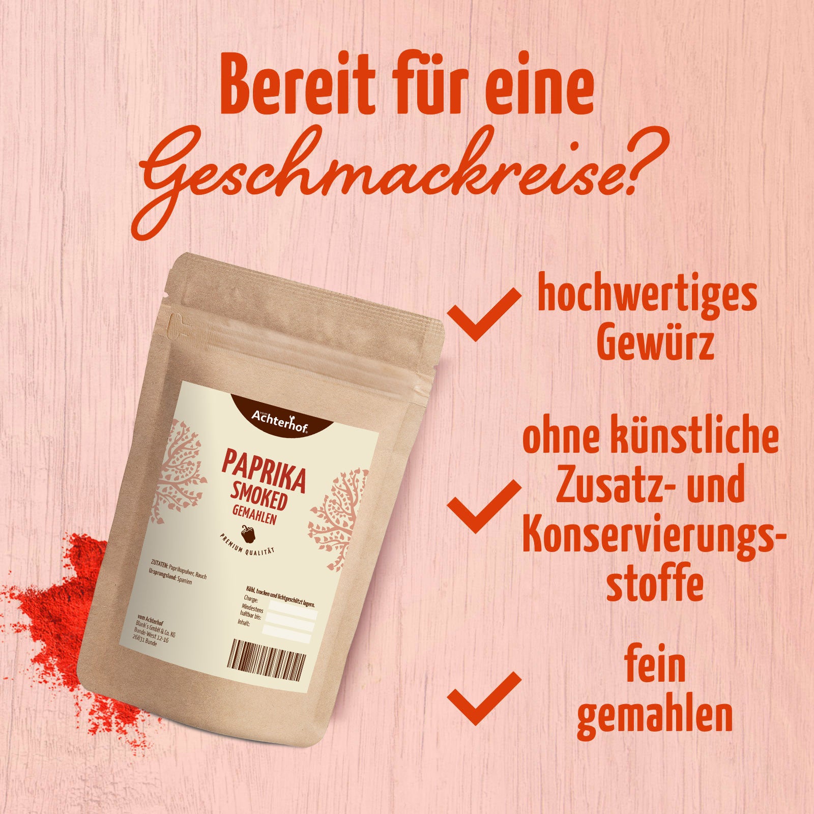 Paprika fumé moulu (250g)