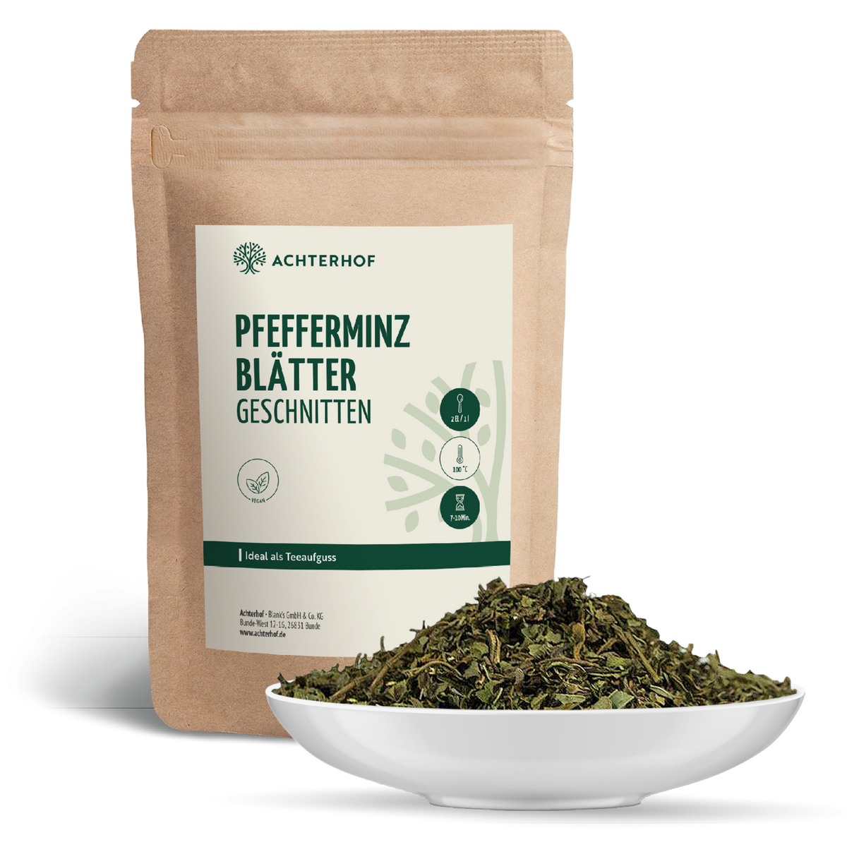 Feuilles de menthe poivrée coupées (250g)