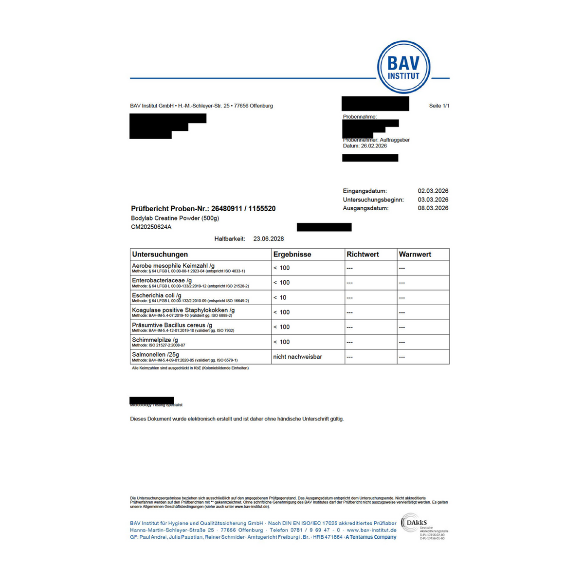 Créatine Monohydrate - Poudre pure à 100% (10g)