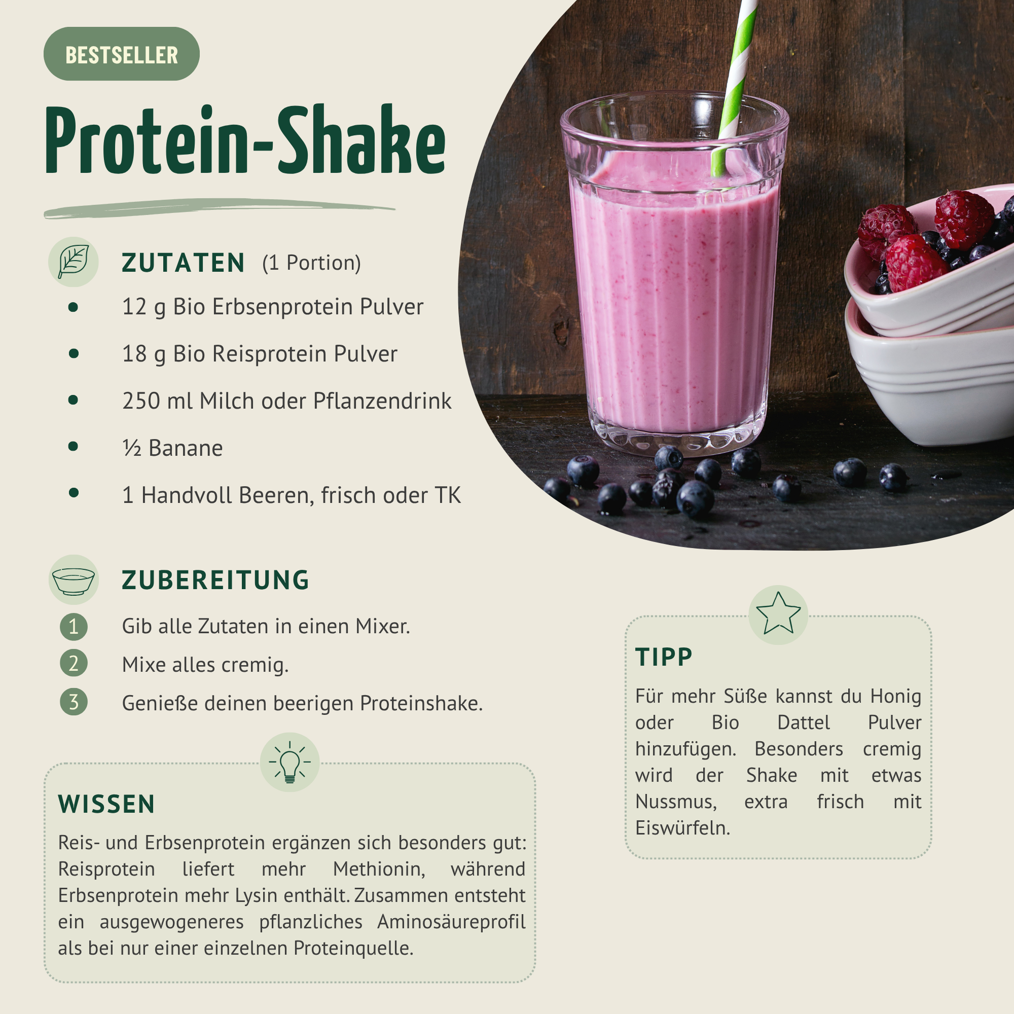 Bio Erbsenprotein Pulver (500g)