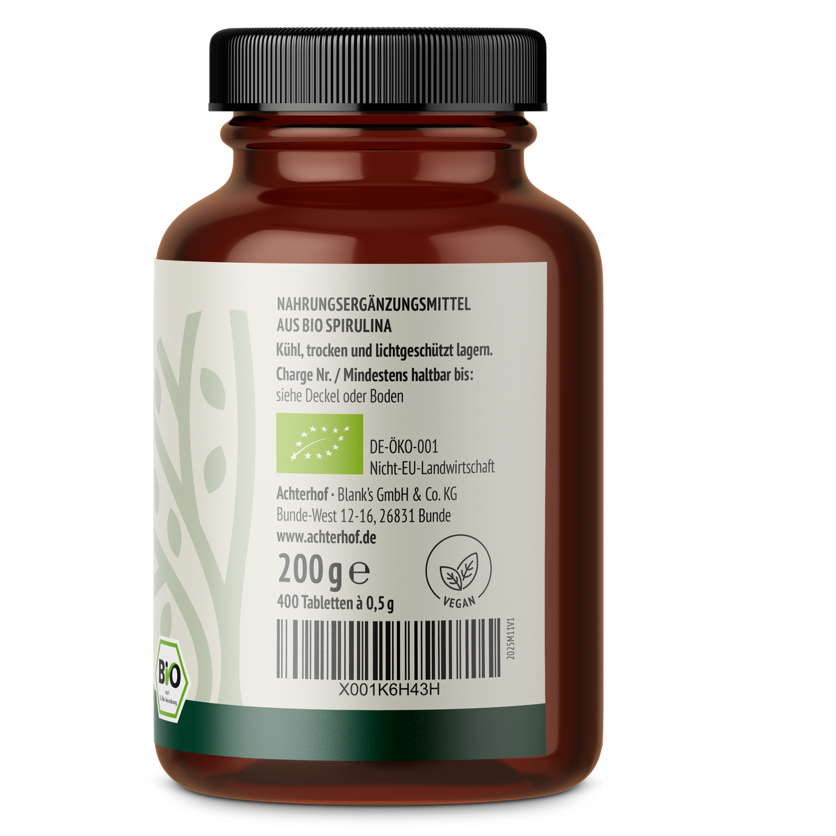 Spiruline bio en comprimés (400 comprimés)