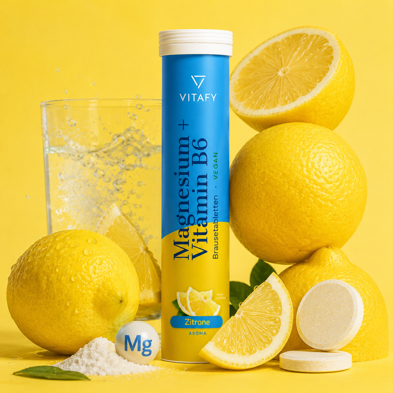Magnésium + Vitamine B6 - Citron (20 comprimés effervescents) - Lot de 6