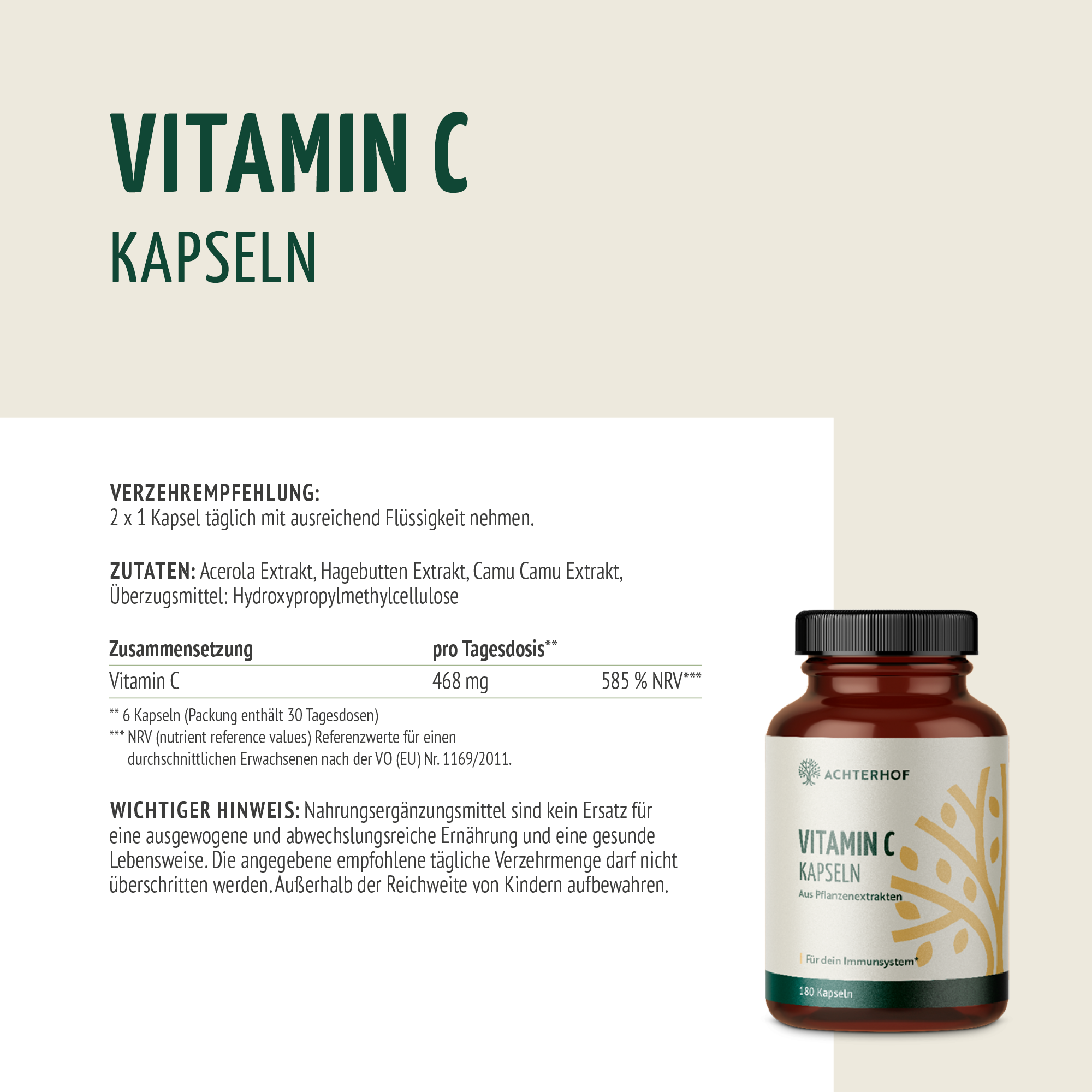 Gélules de vitamine C (180 gélules)