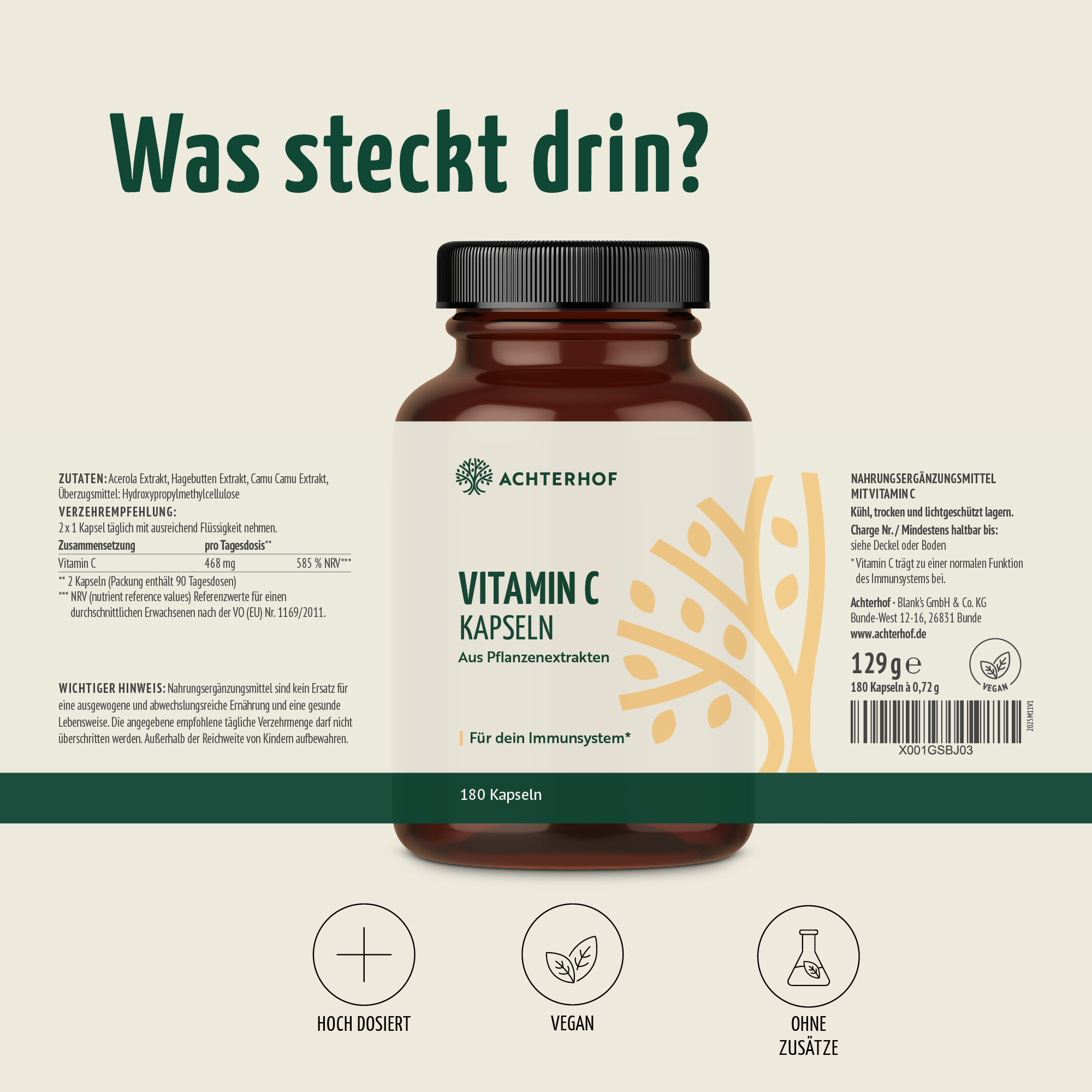 Gélules de vitamine C (180 gélules)