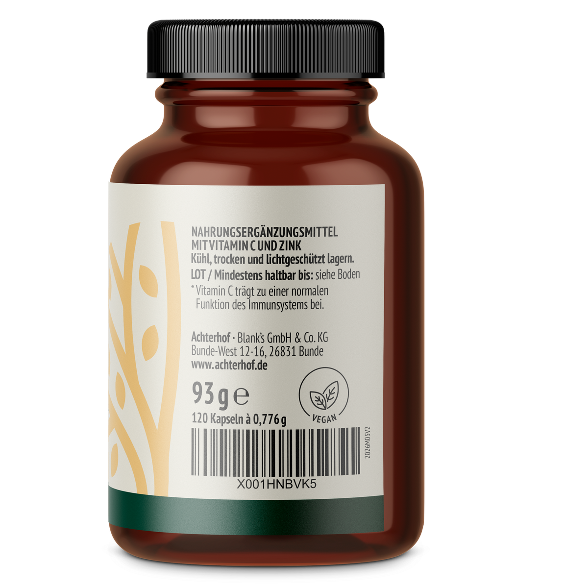 Gélules de Vitamine C et de Zinc (120 gélules)
