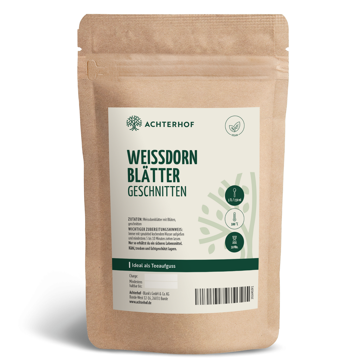 Feuilles et fleurs d'aubépine coupées (1000g)