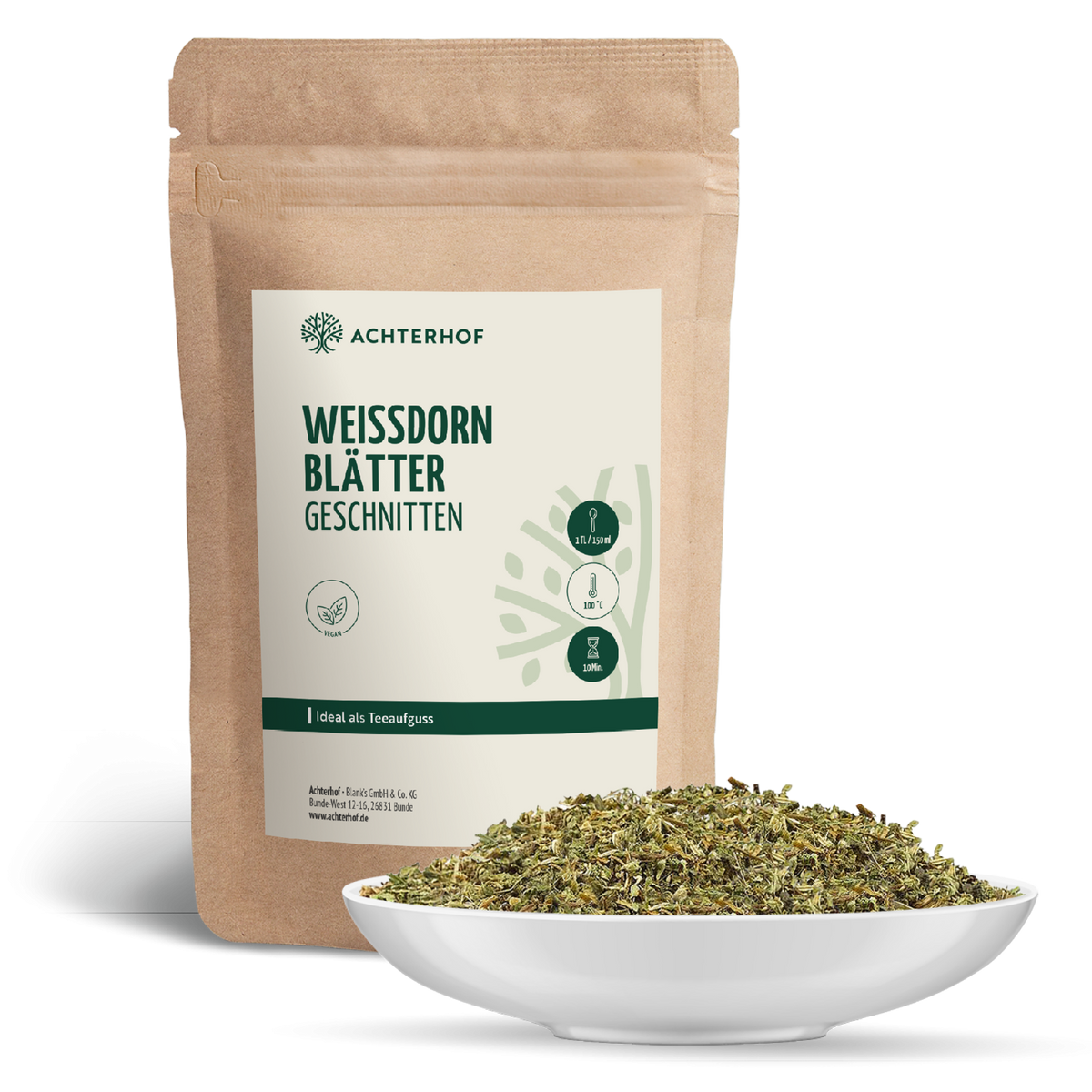 Feuilles et fleurs d'aubépine coupées (1000g)